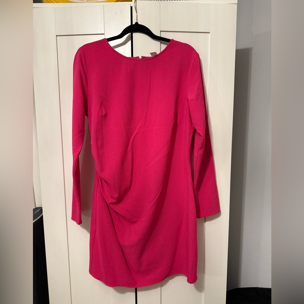 Long sleeve pink dress